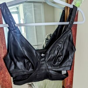 Zara faux leather crop top